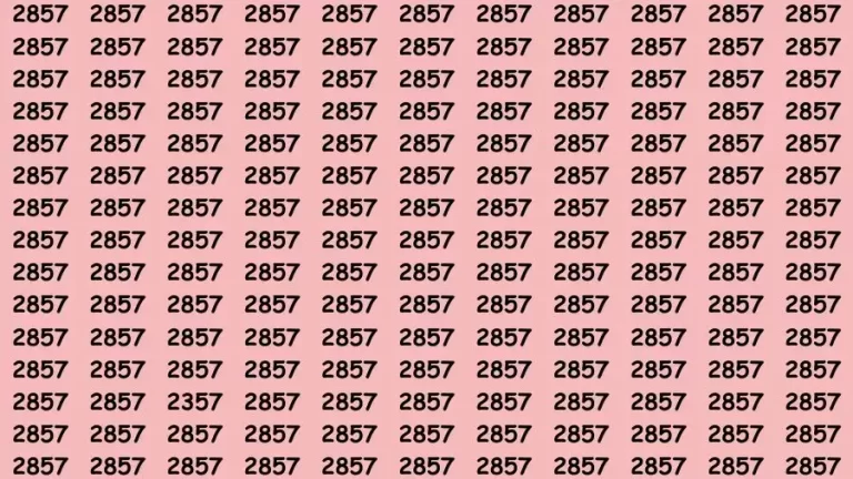 Optical Illusion Brain Test: If you have Eagle Eyes Find the Number 2357 among 2857 in 15 Secs