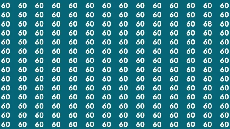 Optical Illusion Brain Test: If you have Sharp Eyes Find the number 68 in 20 Secs