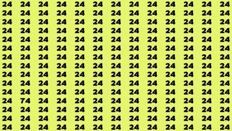 Optical Illusion Brain Challenge: If you have Hawk Eyes Find the Number 74 among 24 in 15 Secs