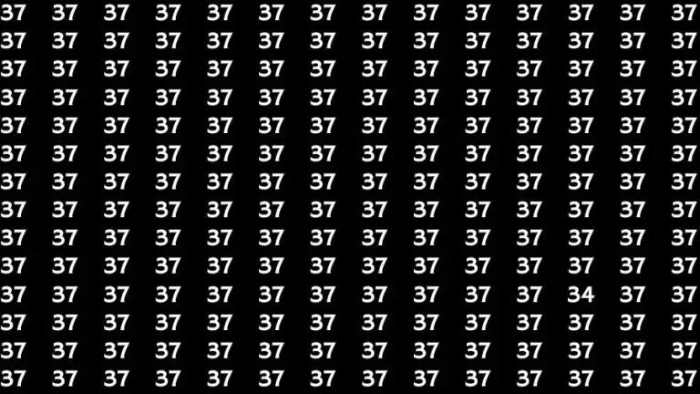 Optical Illusion Brain Test: If you have Sharp Eyes Find the number 34 in 20 Secs