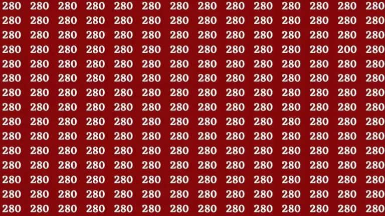 Observation Brain Challenge: If you have Eagle Eyes Find the number 200 among 280 in 12 Secs