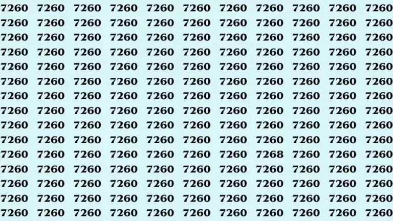 Optical Illusion Brain Challenge: If you have Hawk Eyes Find the Number 7268 in 15 Secs