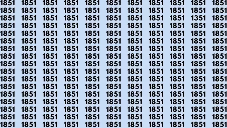 Optical Illusion Brain Challenge: If you have Hawk Eyes Find the Number 1351 in 10 Secs