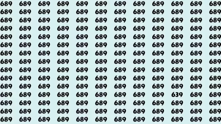 Optical Illusion Brain Challenge: If you have 50/50 Vision Find the number 639 among 689 in 12 Secs