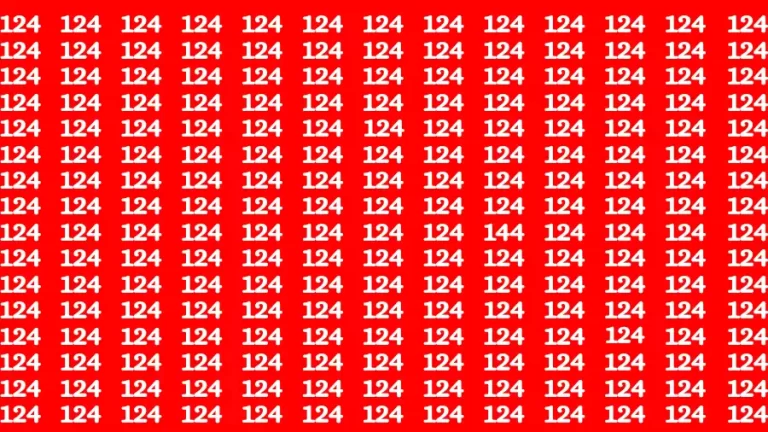 Observation Brain Test: If you have 50/50 Vision Find the Number 144 among 124 in 15 Secs