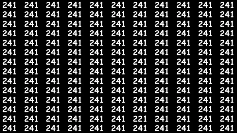 Optical Illusion Eye Test: If you have Sharp Eyes Find the number 221 in 20 Secs