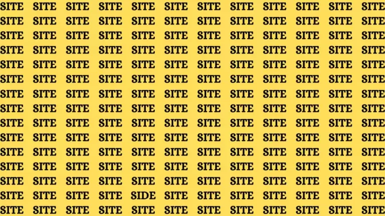 Observation Brain Test: If you have Hawk Eyes Find the word Side in 15 Secs