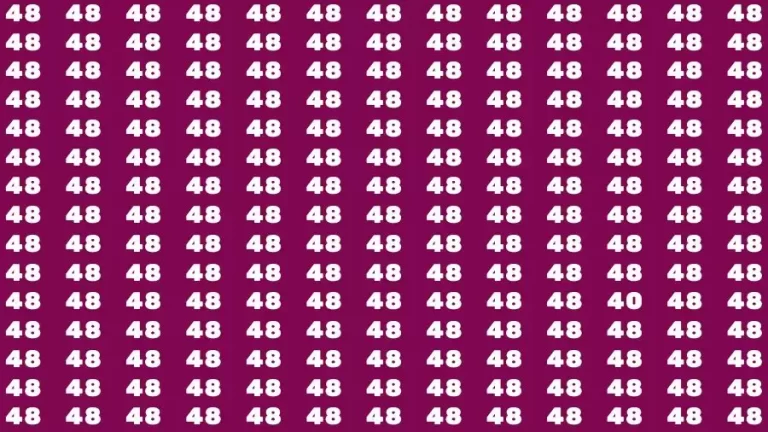 Optical Illusion Brain Challenge: If you have 50/50 Vision Find the number 40 among 48 in 12 Secs