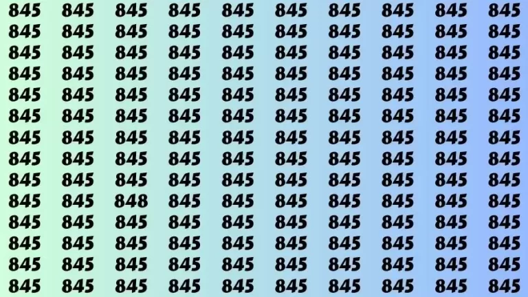 Test Visual Acuity: If you have Hawk Eyes Find the Number 848 among 845 in 15 Secs