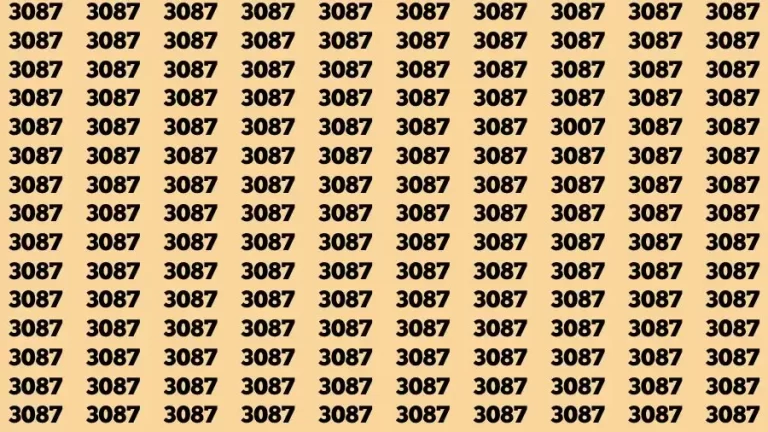 Optical Illusion Brain Test: If you have Sharp Eyes Find the number 3007 in 20 Secs