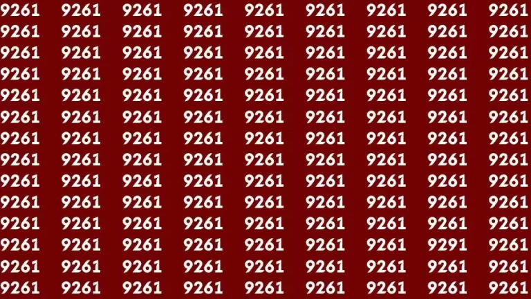 Observation Brain Test: If you have 50/50 Vision Find the Number 9291 among 9261 in 15 Secs