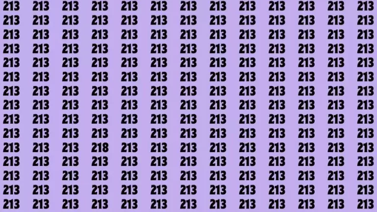 Observation Skill Test: If you have Eagle Eyes Find the Number 218 in 15 Secs