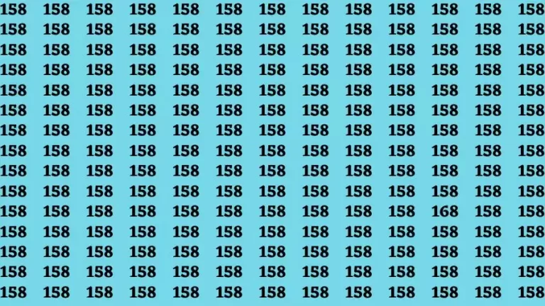 Optical Illusion Brain Test: If you have Sharp Eyes Find the number 168 in 20 Secs