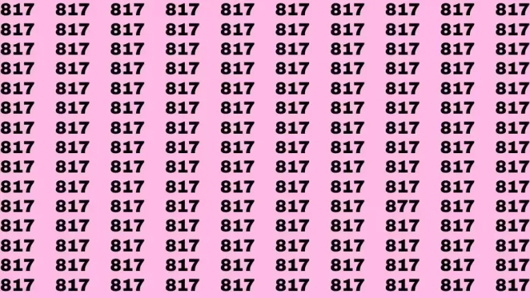 Optical Illusion Brain Challenge: If you have Hawk Eyes Find the Number 877 in 15 Secs