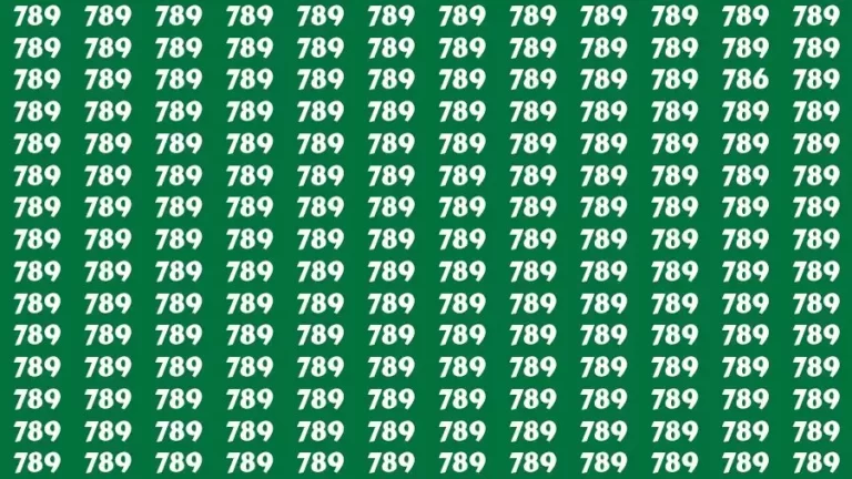 Observation Skill Test: If you have Sharp Eyes Find the Number 786 among 789 in 15 Secs