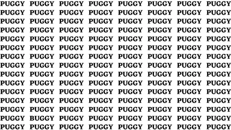 Observation Find it Out: If you have Hawk Eyes Find the word Buggy among Puggy in 15 Secs