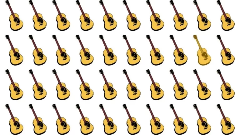 Optical Illusion Challenge: If you have Eagle Eyes find the Odd Guitar in 15 Seconds