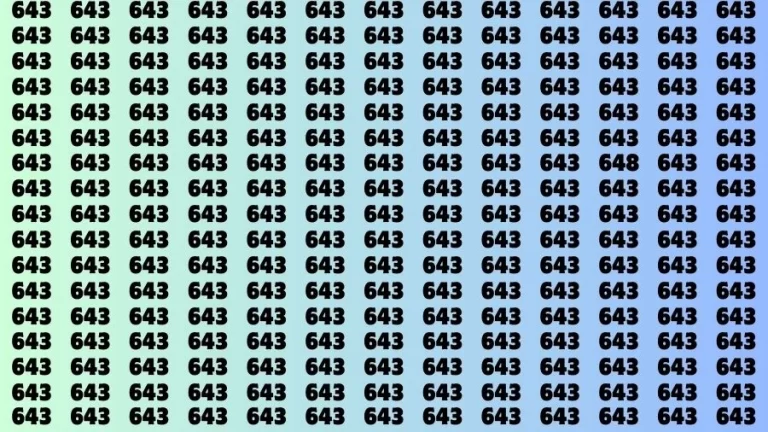 Observation Skill Test: If you have Sharp Eyes Find the Number 648 in 15 Secs