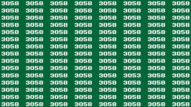 Optical Illusion Brain Challenge: If you have Hawk Eyes Find the Number 3053 among 3058 in 15 Secs