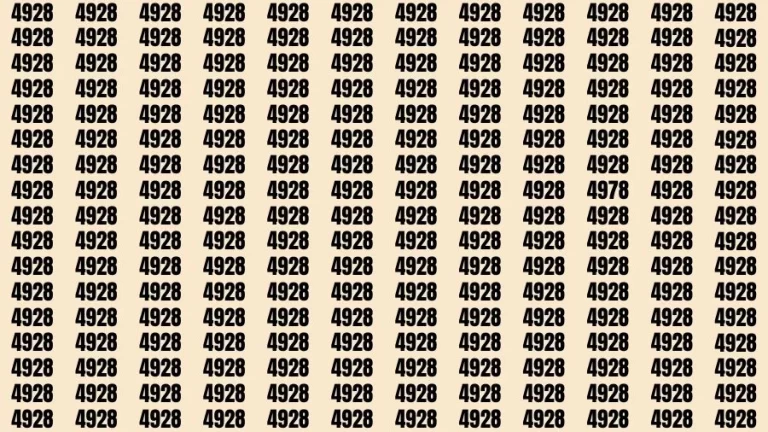 Optical Illusion Brain Test: If you have Sharp Eyes Find the number 4978 in 20 Secs