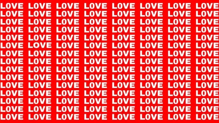 Observation Visual Test: If you have Eagle Eyes Find the word Love in 18 Secs