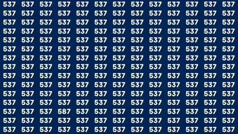 Optical Illusion Brain Challenge: If you have Hawk Eyes Find the Number 587 among 537 in 15 Secs