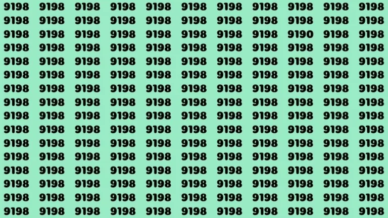 Optical Illusion Brain Test: If you have Eagle Eyes Find the Number 9190 among 9198 in 15 Secs