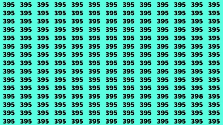 Optical Illusion Eye Test: If you have Sharp Eyes Find the Number 398 in 20 Secs