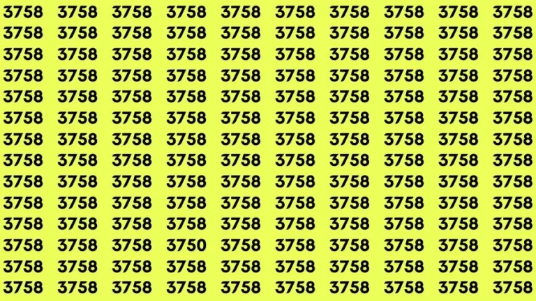 Optical Illusion Brain Challenge: If you have Hawk Eyes Find the Number 3750 among 3758 in 15 Secs