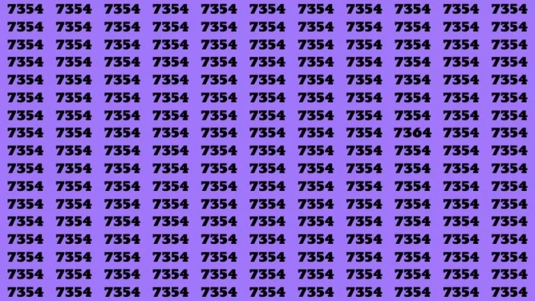 Observation Skill Test: If you have Sharp Eyes Find the Number 7364 in 15 Secs