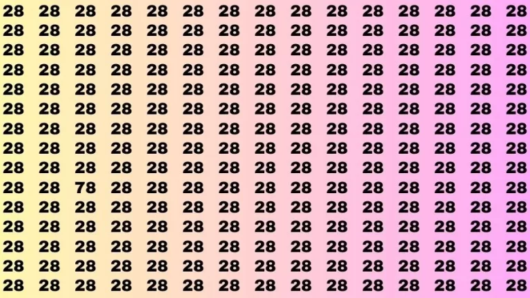 Observation Skill Test: If you have Sharp Eyes Find the Number 78 among 28 in 15 Secs