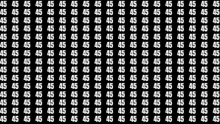 Optical Illusion Brain Test: If you have Eagle Eyes Find the Number 46 among 45 in 15 Secs