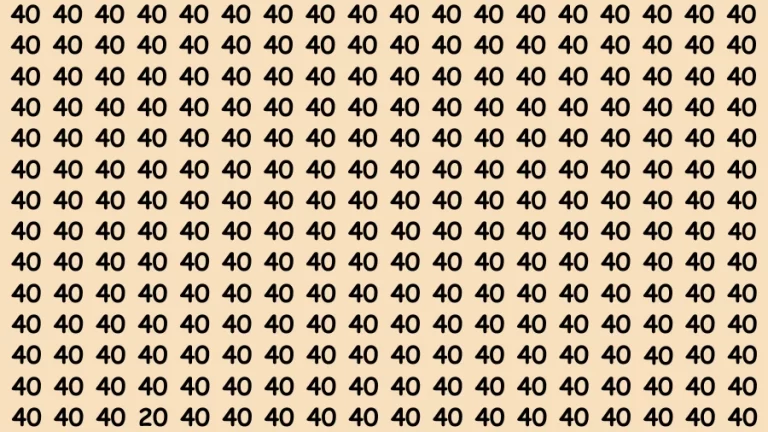 Observation Find it Out: If you have Sharp Eyes Find the number 20 among 40 in 20 Secs