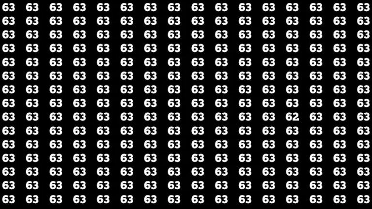 Observation Skill Test: If you have Sharp Eyes Find the Number 62 among 63 in 15 Secs