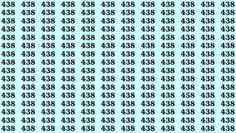 Optical Illusion Brain Test: If you have Sharp Eyes Find the number 458 in 20 Secs