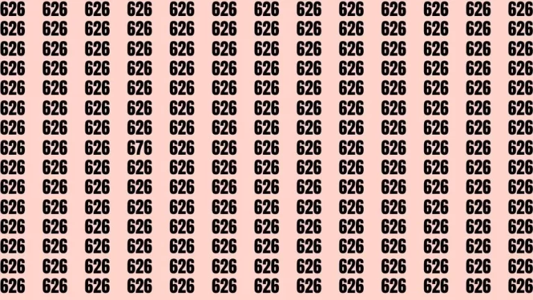 Optical Illusion Brain Test: If you have Eagle Eyes Find the Number 676 among 626 in 15 Secs