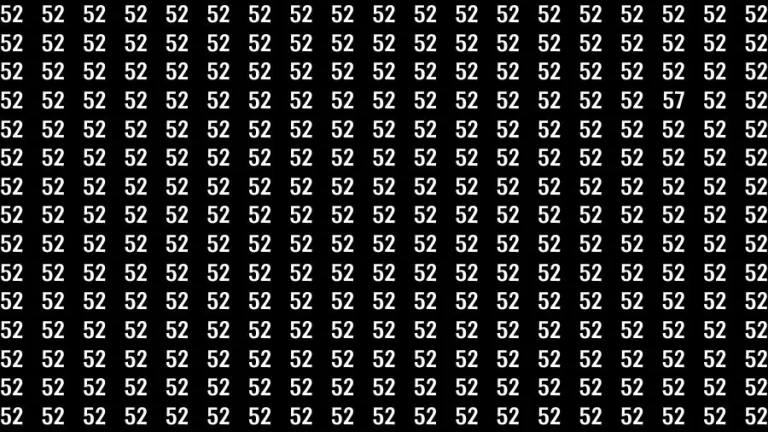 Observation Find it Out: If you have Eagle Eyes Find the Number 57 among 52 in 15 Secs