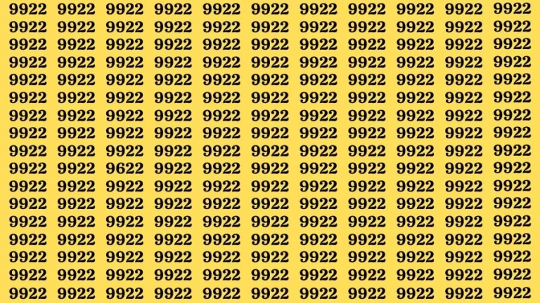 Brain Test: If you have Eagle Eyes Find the Number 9622 among 9922 in 15 Secs