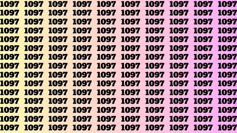 Optical Illusion Brain Challenge: If you have 50/50 Vision Find the number 1067 among 1097in 12 Secs