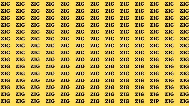 Observation Visual Test: If you have Eagle Eyes Find the word Zip In 18 Secs