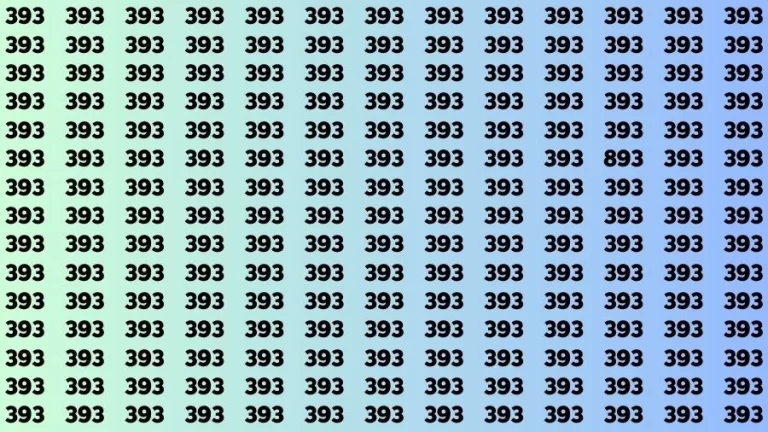 Optical Illusion Brain Test: If you have Eagle Eyes Find the Number 893 among 393 in 15 Secs