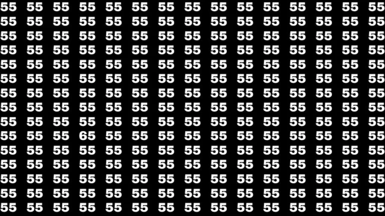 Observation Brain Test: If you have 50/50 Vision Find the Number 65 among 55 in 15 Secs