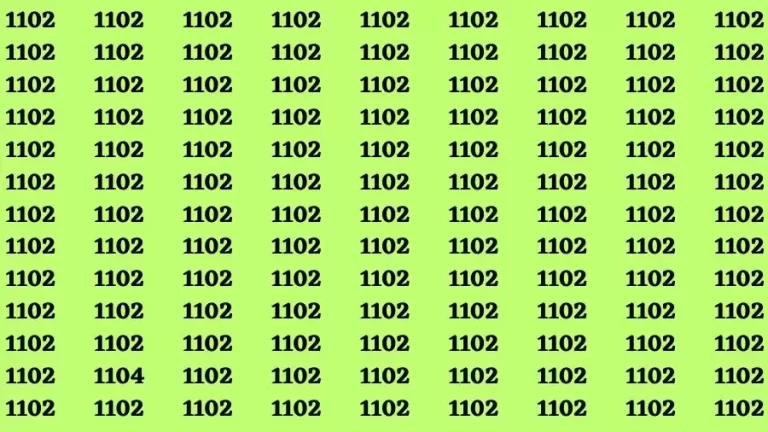 Visual Test: If you have Eagle Eyes Find the Number 1104 among 1102 in 15 Secs