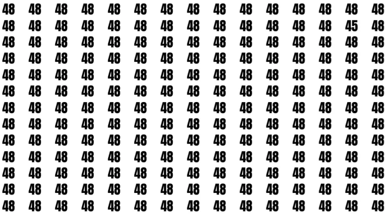 Observation Find it Out: If you have Sharp Eyes Find the number 45 in 20 Secs