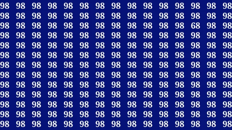 Observation Brain Challenge: If you have Hawk Eyes Find the Number 68 among 98 in 15 Secs