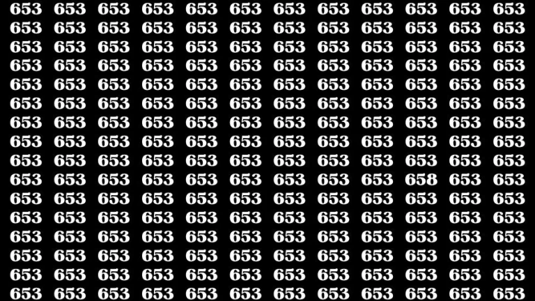 Observation Skill Test: If you have Sharp Eyes Find the Number 658 in 15 Secs