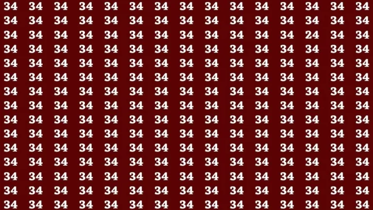 Observation Skill Test: If you have Sharp Eyes Find the Number 24 among 34 in 15 Secs