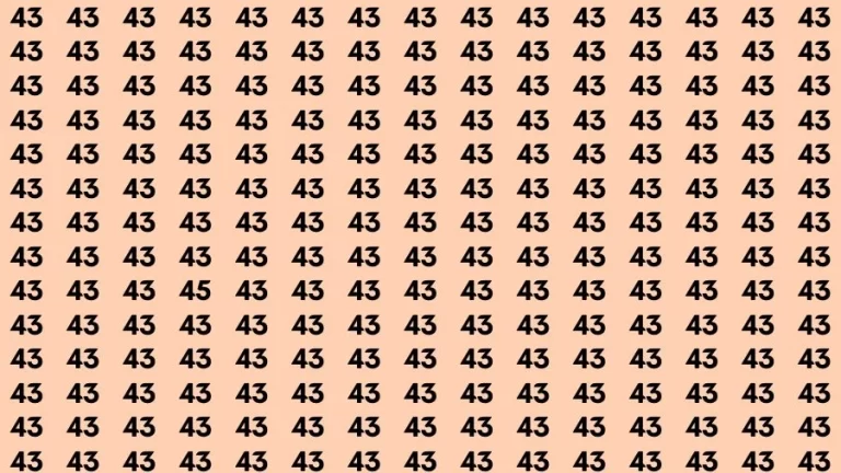 Optical Illusion Brain Challenge: If you have 50/50 Vision Find the number 45 among 43 in 12 Secs