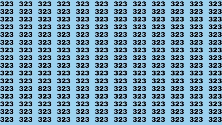 Optical Illusion Brain Challenge: If you have Hawk Eyes Find the Number 823 among 323 in 15 Secs