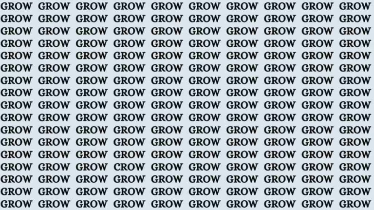 Observation Brain Challenge: If you have Sharp Eyes Find the Word Crow among Grow in 14 Secs